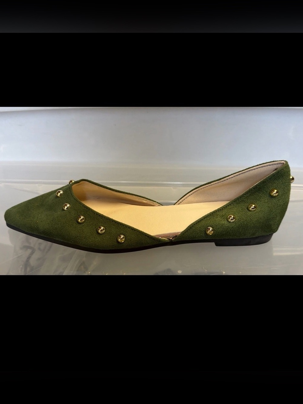 Fashion Nova Women’s Pointed Toe Flat Shoes Faux Suede Green Size 8 M US